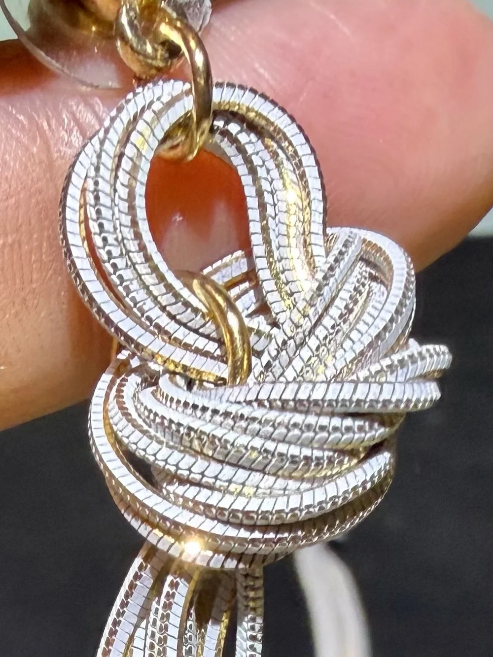 NWOT Tassel Algerian Love Knot Drop Pierced Earrings with Gold Accents
